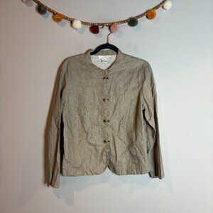 Citron beige linen toggle jacket